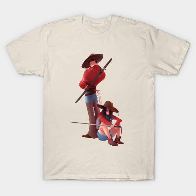 Katana cowboys T-Shirt by tiagosousa